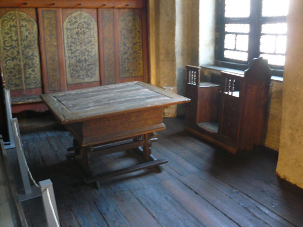 Luther's work table. His wife Katarina liked to sit in the seat by the window and sew.