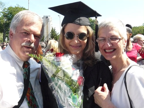 Grad with proud parents