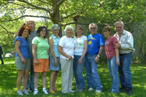 Agnes Maserjian and her family at their arts and crafts reunion at Snow Farms in Williamsburg, Massachusetts.