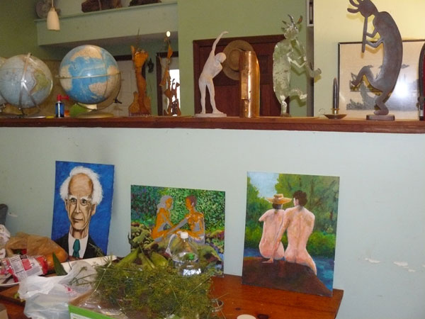 These acquisitions fit right in with the eclectic dining room gallery at Harmony House.